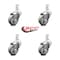 Service Caster 3 Inch Gray Polyurethane Wheel Swivel 3/4 Inch Square Stem Caster Set SCC SCC-SQ20S314-PPUB-GRY-34-4 - alternate 5
